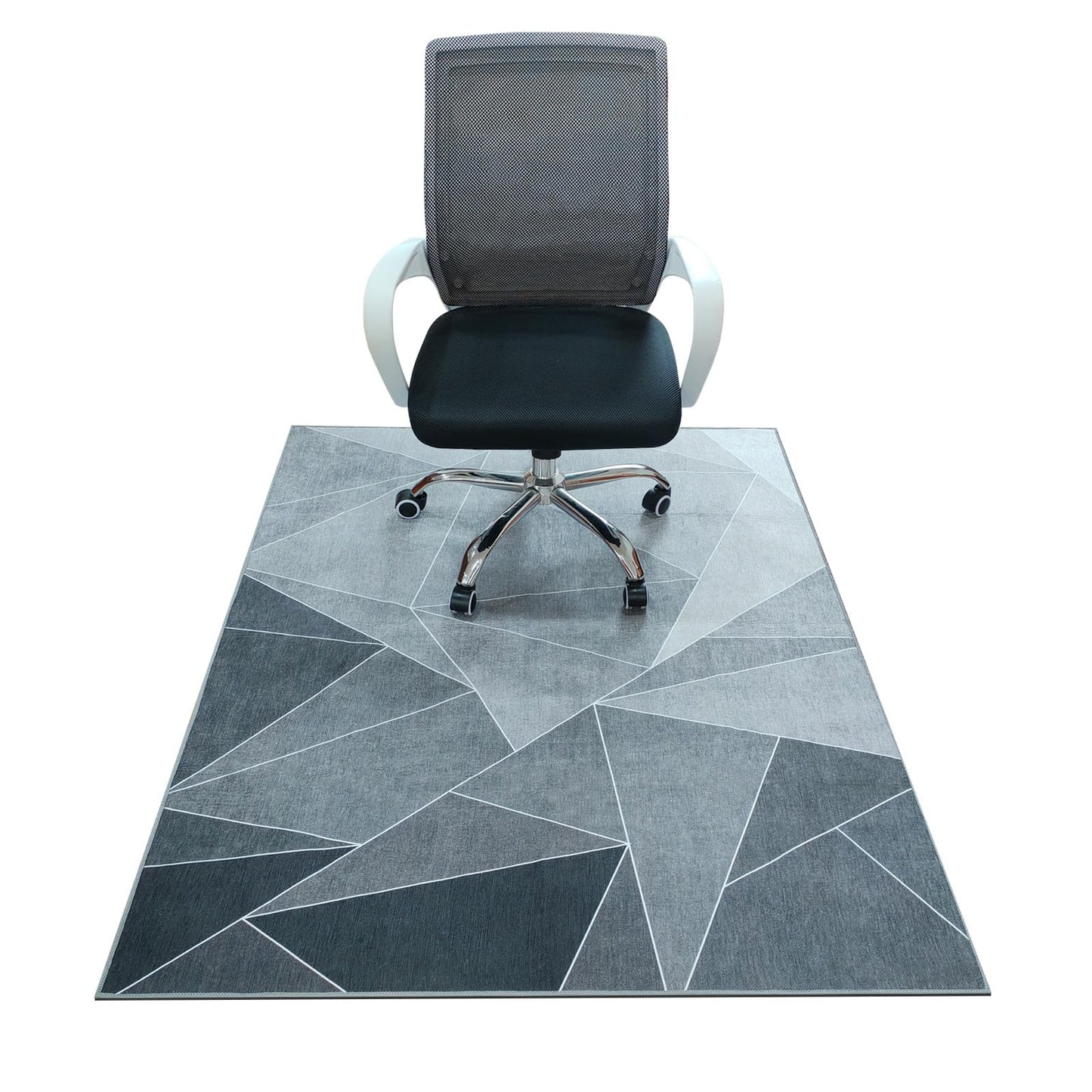 SAIKOOWA Office Chair Mat for Hardwood Floor,60“*48” Heavy Duty Floor Mat for Office Chair,Rolling Desk Chair Mat - 3.86lbs Anti-SlipChair Mat for Laminate/Tile Floor Black Grey