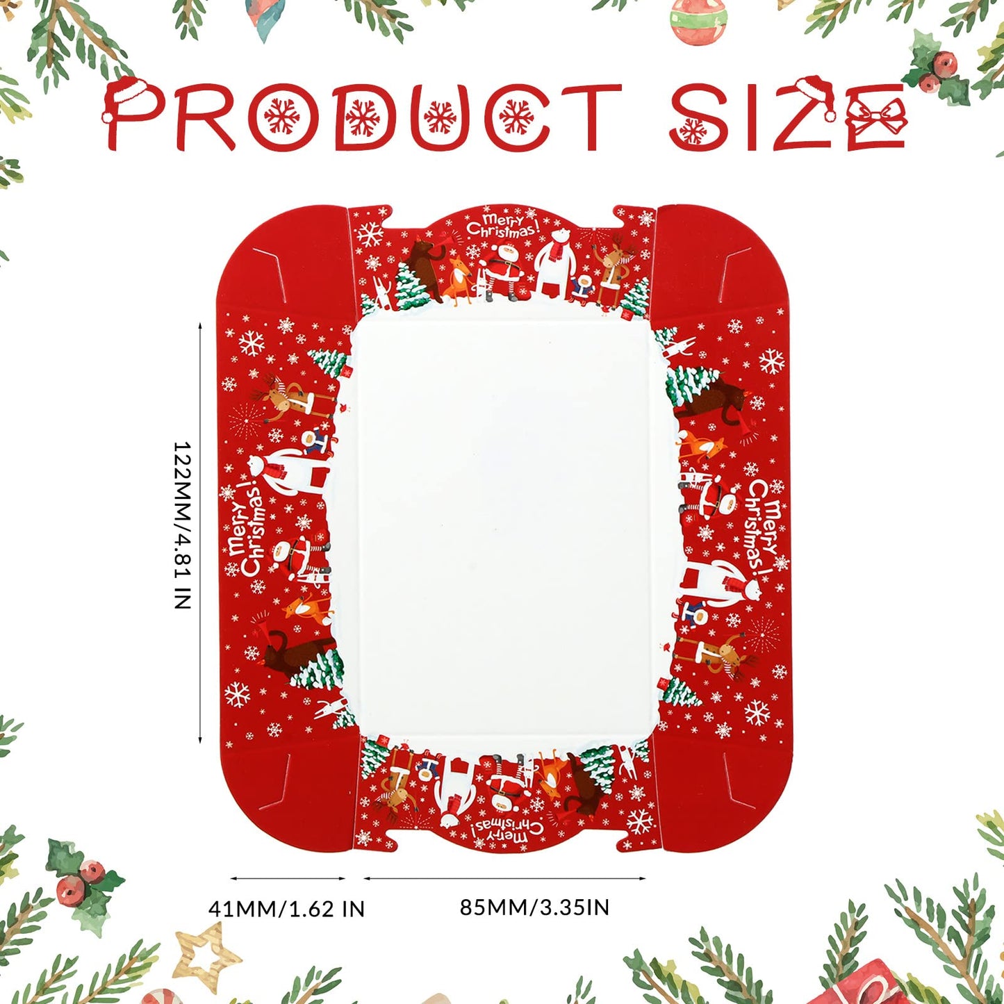 Cunhill 60 Pack Christmas Paper Trays Christmas Movie Night Snack Trays Disposable Party Plates Food Serving Boats for Cookie Snack Movie Night Party Supplies