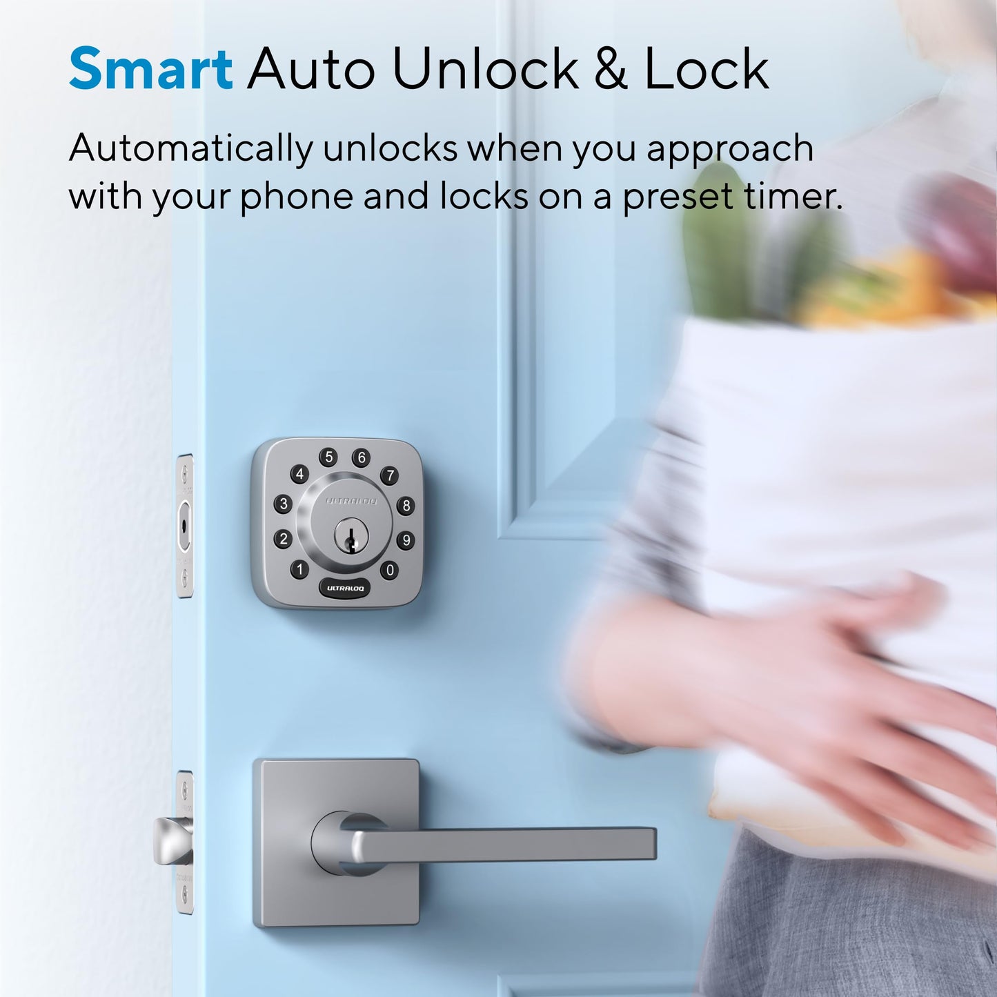ULTRALOQ Bolt Fingerprint WiFi Smart Lock, Works with Apple Home, Siri, Alexa, 8-in-1 Keyless Entry with Fingerprint ID, App Remote Control, Keypad Deadbolt, BHMA Cert., Easy Install, 10 Mo. Battery
