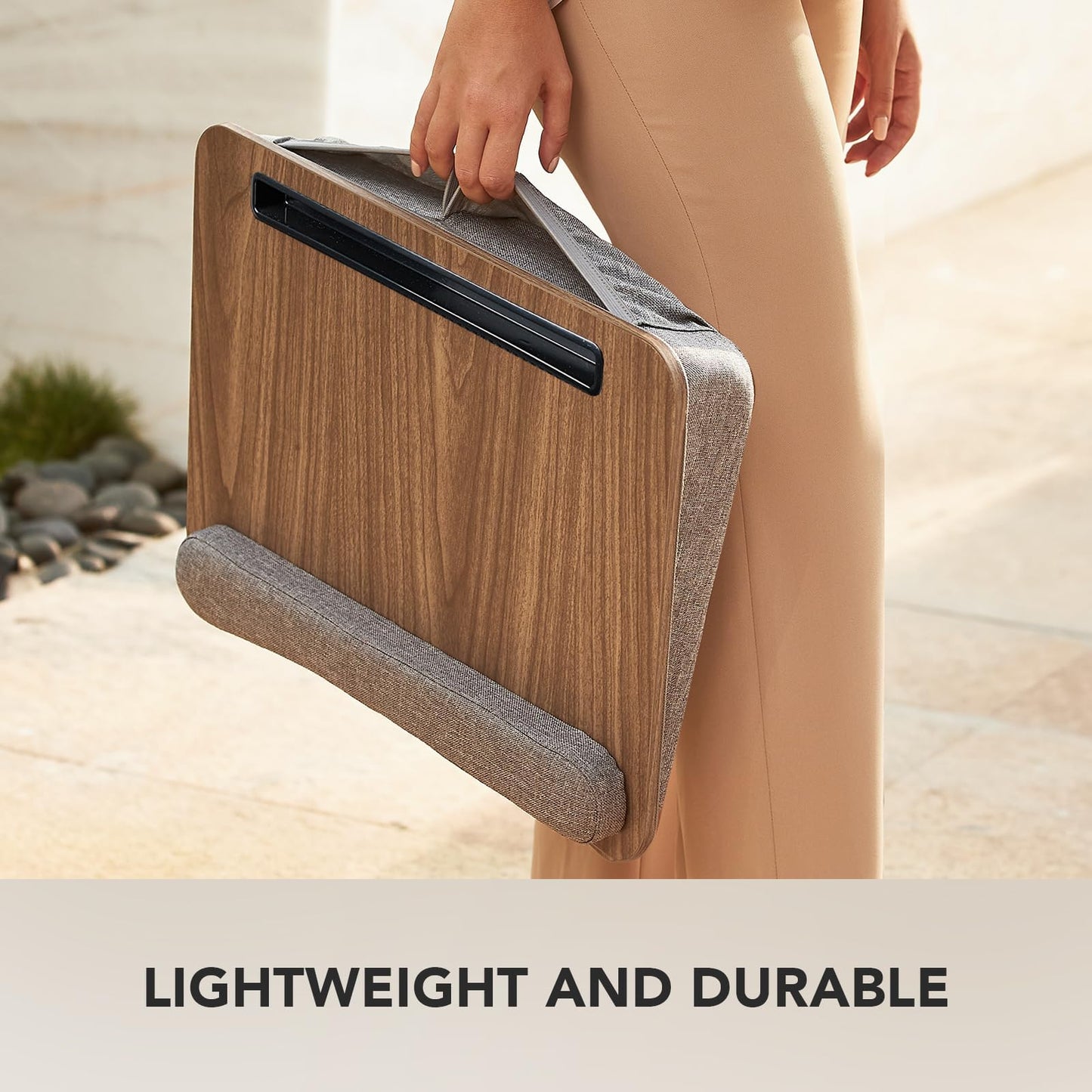 HUANUO Laptop Lap Desk - Portable Lap Desk with Pillow Cushion, Fits up to 15.6 inch Laptop, with Anti-Slip Strip & Storage Function for Home Office Students Use as Computer Laptop Stand, Book Tablet