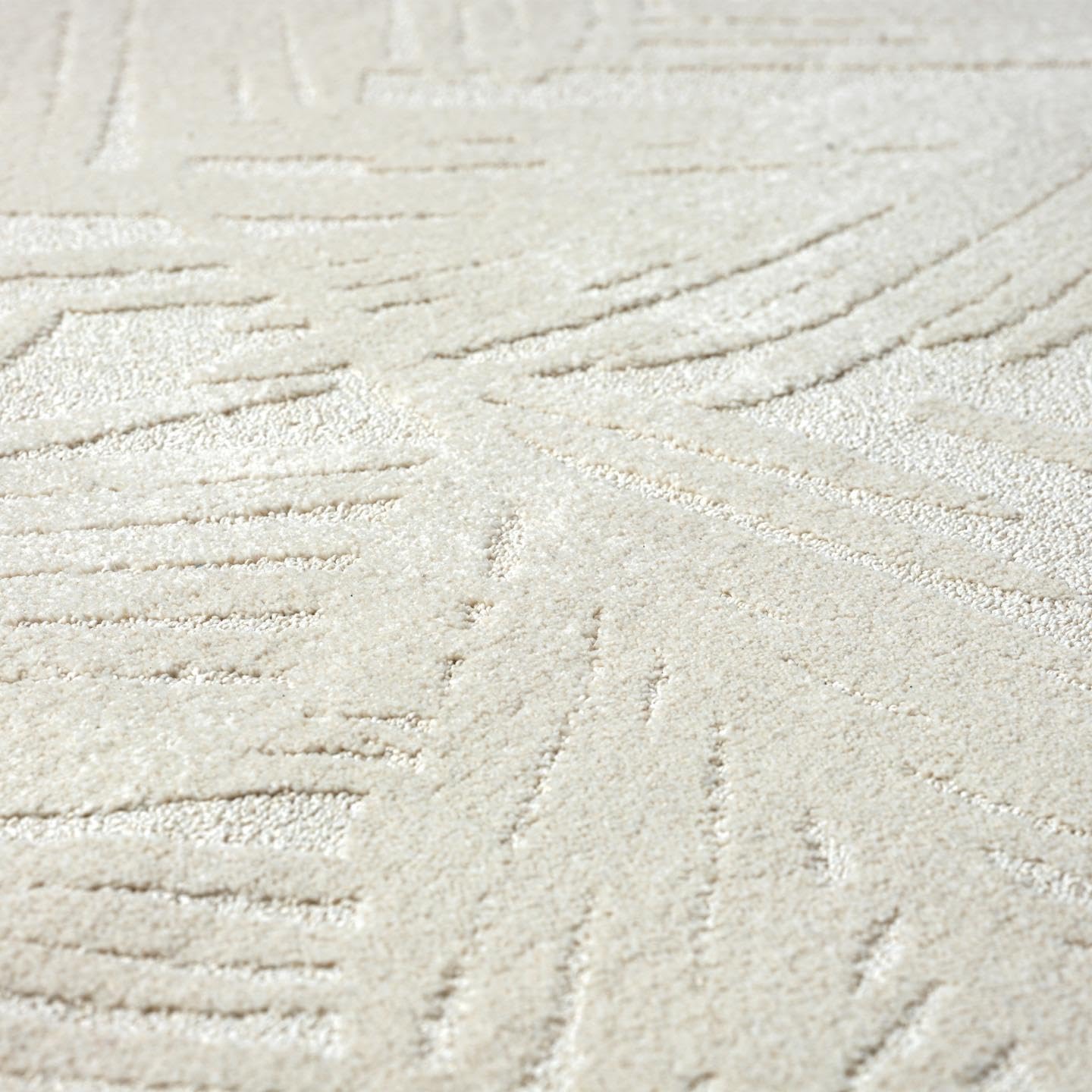 LUXE WEAVERS Floral Palm Leaf Cream 4x6 Area Rug, Neutral Living Room Carpet