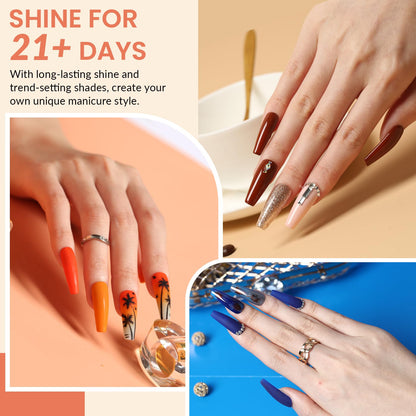 VANREESA 42 Pcs Gel Nail Polish Kit with U V Light 24 Popular Colors Gel Polish Nail Kit Green Blue Purple Pink Orange Complete Nail Kit with Manicure Tools Gifts for Women Girls