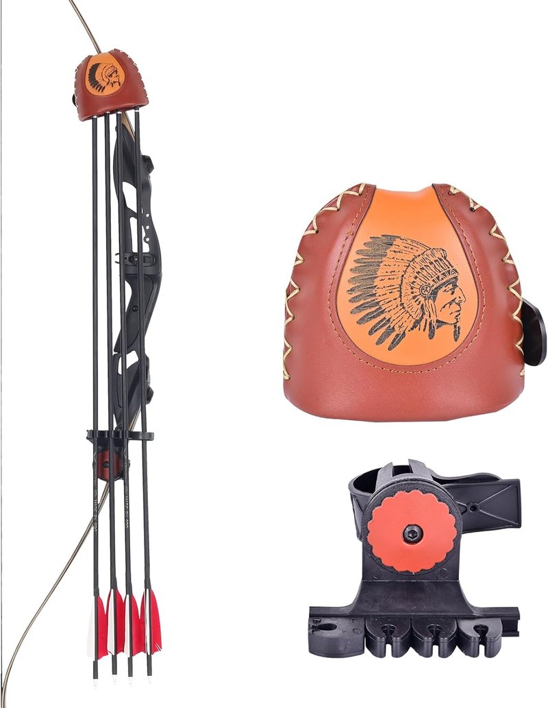 Adjustable Archery Arrow Quiver - Leather Holder with Quick Shoot System | Fits 4/6 Arrows for Longbow & Recurve Bow