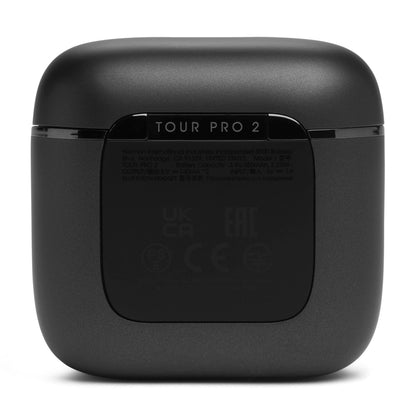 JBL Tour Pro 2 - True Wireless Noise Cancelling Earbuds with Smart Charging Case, 6-mic Perfect Calls with Voice Control, Up to 40hrs of Playtime, Immersive JBL Spatial Sound (Black)