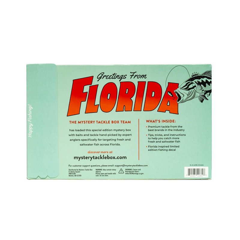 Mystery Tackle Box Florida Elite Fishing Kit – 7-9 Freshwater & Inshore Saltwater Baits for Bass, Snook, Redfish & More – Includes Exclusive Florida Decal