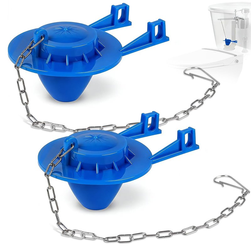 Toilet Flapper Replacement Kit - 2PCS American Standard Toilet Flapper 2 Inch, Universal Flapper for Toilet Tank, Toilet Stopper Flapper with Steel Chain Fits Kohler, Toto, Water-Saving Easy Install