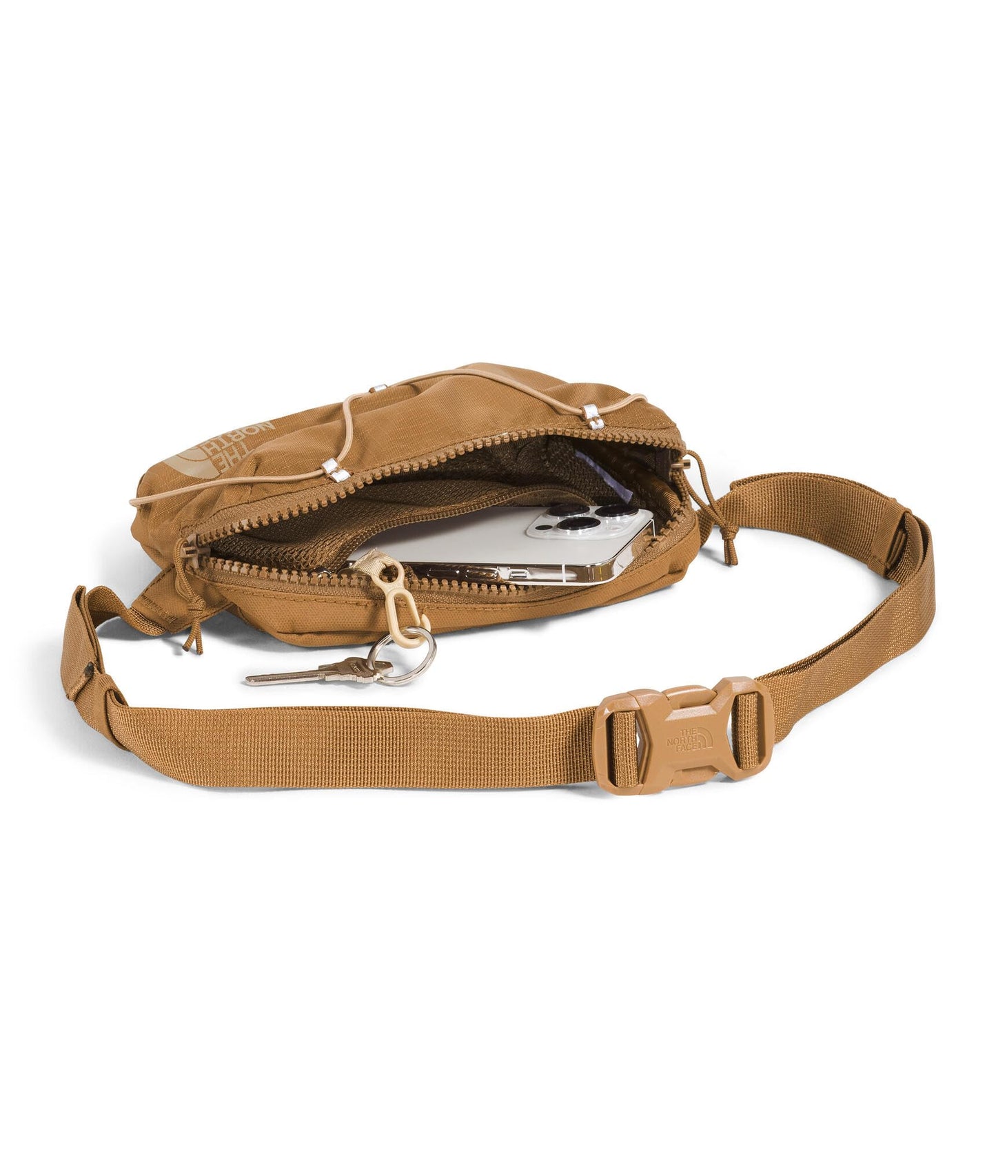 THE NORTH FACE Terra Lumbar Hiking Hip Pack - 1 Liter Storage Belt Bag, Water Repellent Finish, Adjustable Strap, Utility Brown/Khaki Stone, One Size
