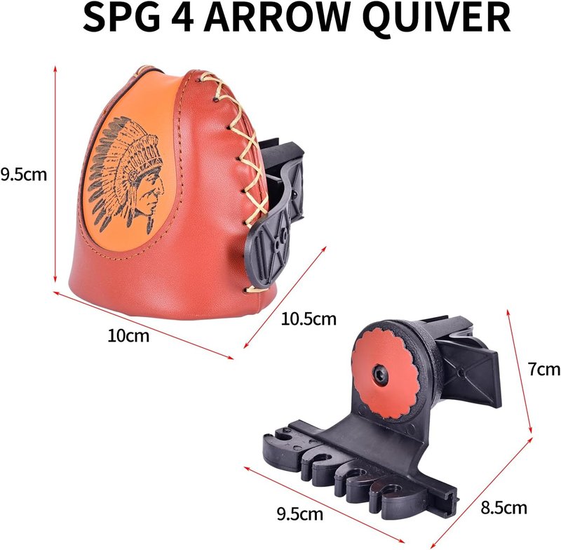 Adjustable Archery Arrow Quiver - Leather Holder with Quick Shoot System | Fits 4/6 Arrows for Longbow & Recurve Bow