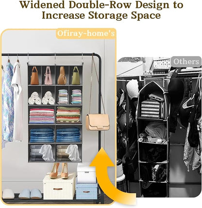 Ofiray-home 5 Tier Hanging Closet Organizer, 14 Compartments Sweater Organizer