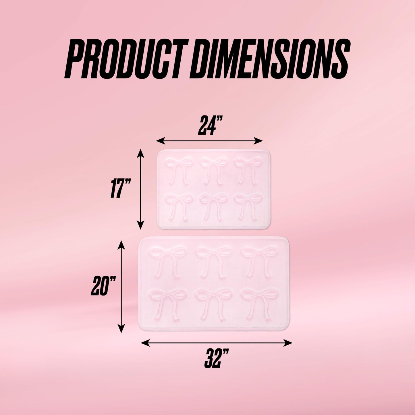 Juicy Couture Quilted 2-Piece Memory Foam Bath Mat Set 17" x 24" / 20" x 32" Clara Bows Light Pink Skid-Resistant Bath Rug Set