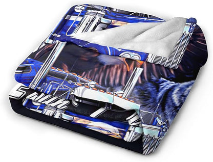 Truck Blanket Decor Gifts for Trucker, Truck Flannel Fleece Fuzzy Lorry Throw Blankets, Soft Warm Cozy Plush Eagle Wolf Blanket for Bed Couch Living Room Stuff Decoration for Kids Adult 50"x40"