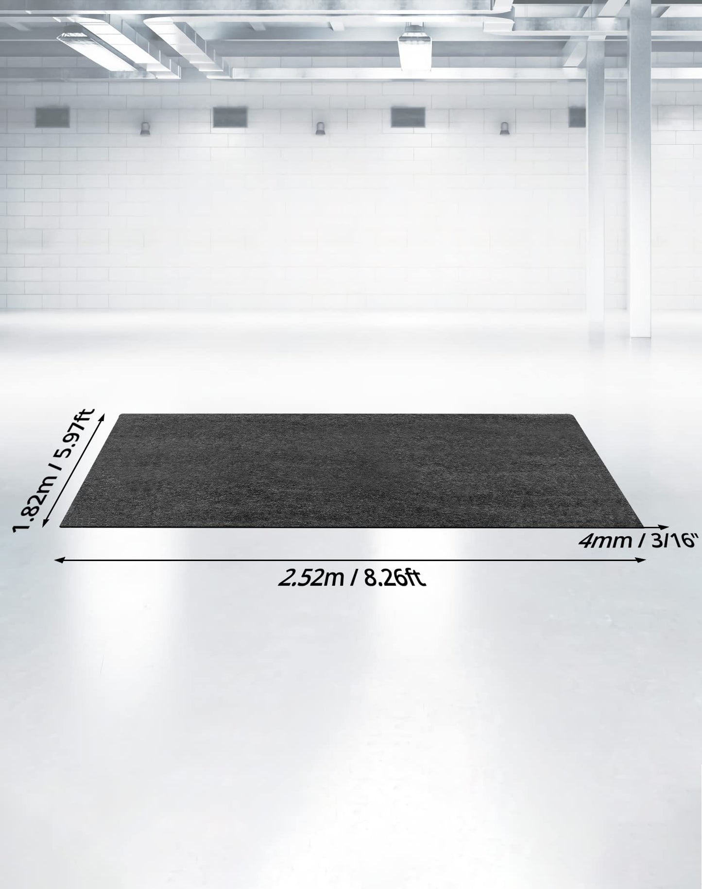 QWORK Oil Absorbing Pad Garage Floor Mats, Over Large 8.5' x 6' Reusable Oil Spill Mat Parking Mats, Protect Floor from Drips, Stainls, 1 Pack