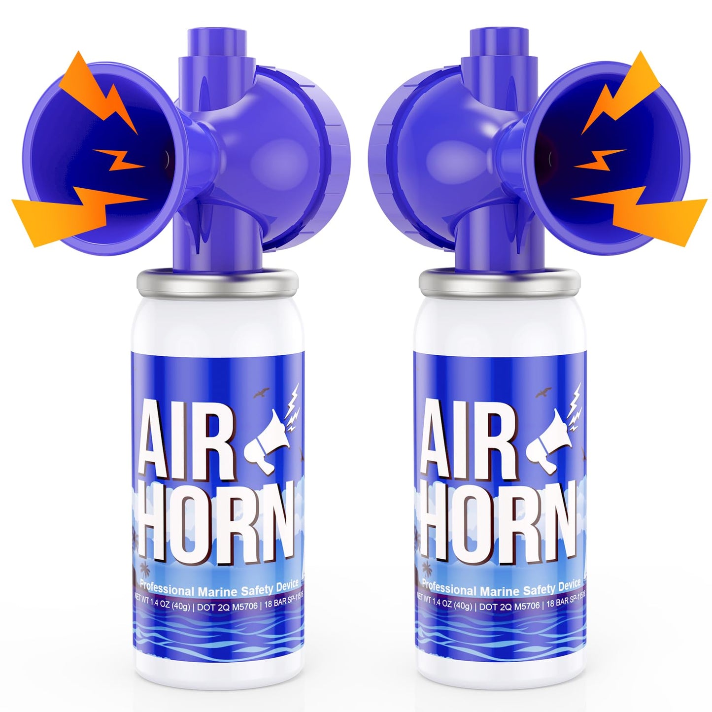 Nicehill 2 Pack Air Horn for Dogs, 122dB Loud Safety Air Horns for Boating, Handheld Marine Horn for Warning Signals & Alerts, 1.4oz, Lake Blue