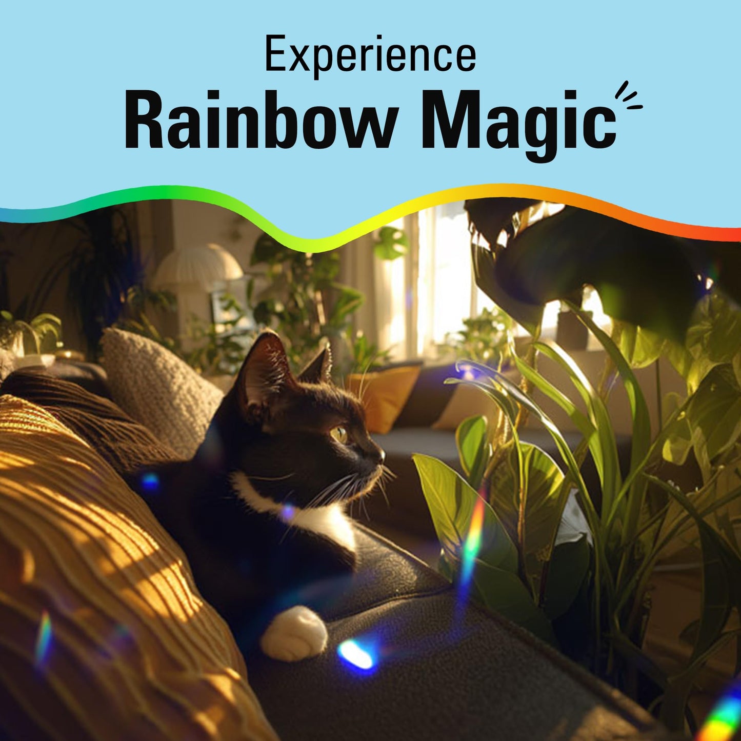 Kikkerland Solar Powered Rainbow Maker – Prism Suncatcher, Fun Home Window Decor – Unique Gift for Christmas & Birthdays – Double Crystal
