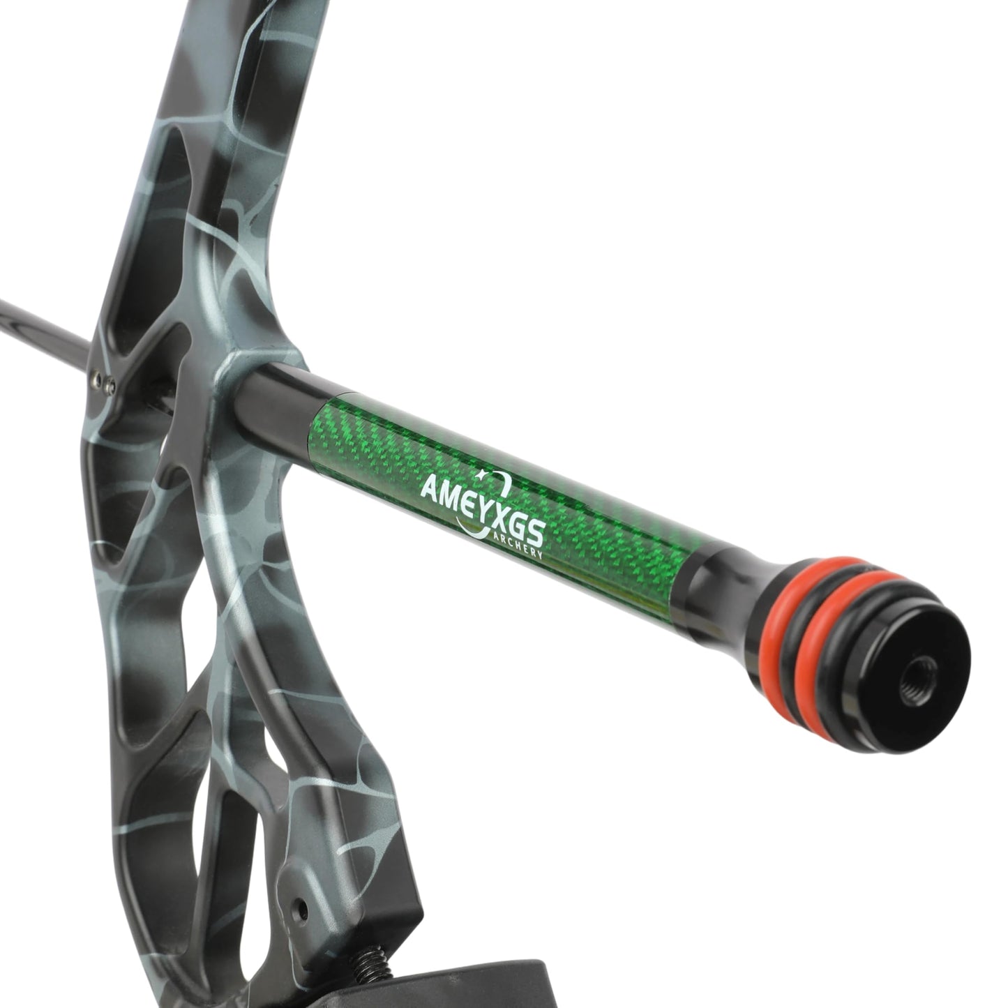 AMEYXGS 6/8/10/12 Inch Archery Bow Stabilizer Carbon Fiber Balance Bar Rod Side Rod Stabilizer Dampen Weight for Compound Bow Recurve Bow Accessory (Green, 6 Inch)