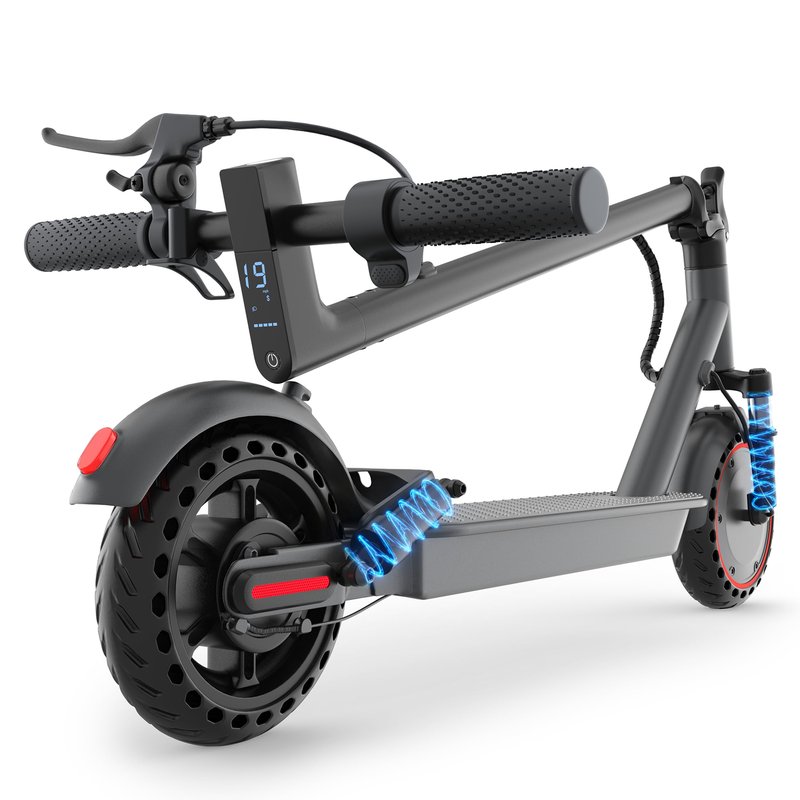 Electric Scooter for Adults - 19MPH, 21-Mile, Dual Suspension, 8.5" Solid Tires, 350W Motor, UL2272 Certified Foldable Commuting E-Scooter with App Control