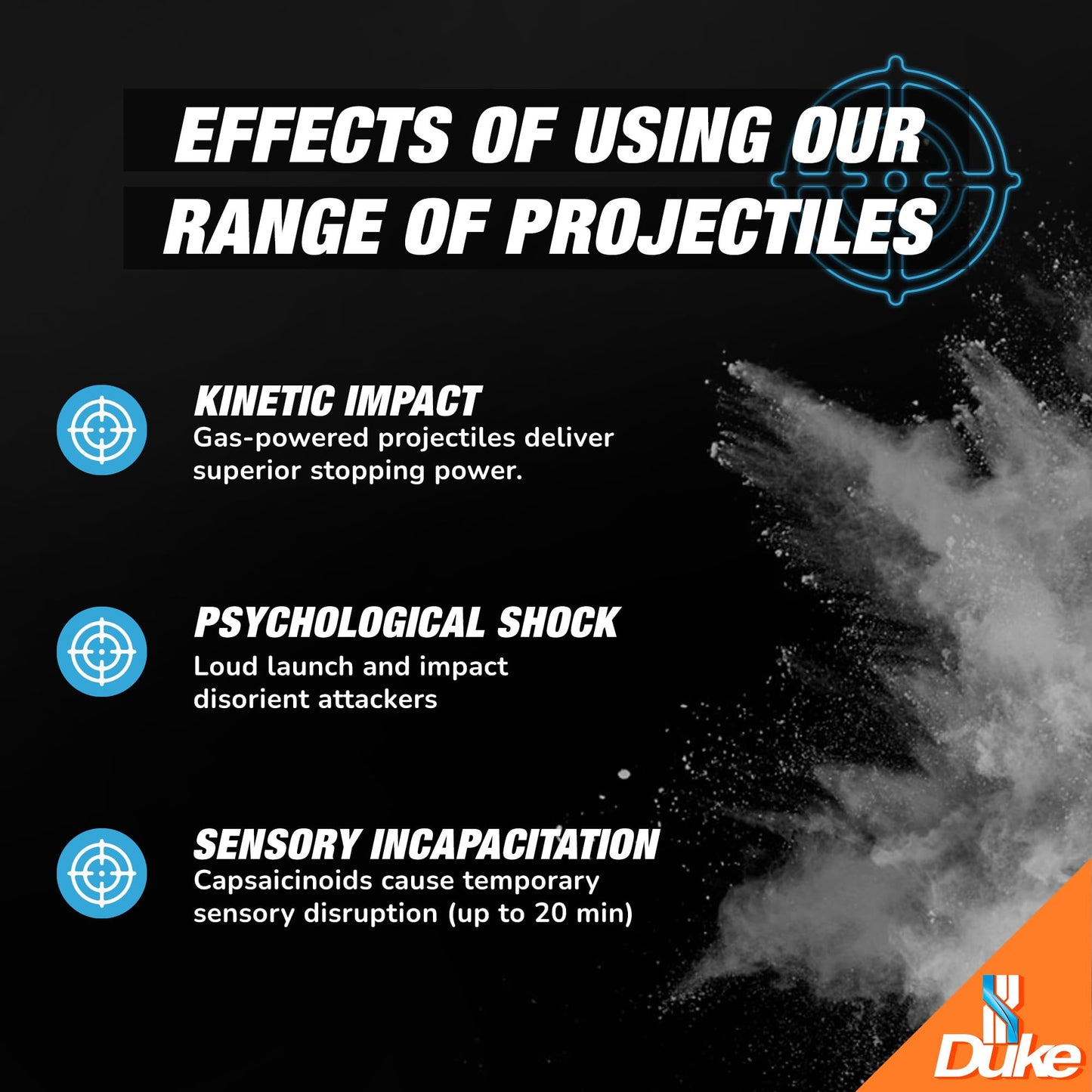 Duke 68 Cal Pepper Ball Projectiles (4% PAVA + 1% CS), 7 Count - Extreme Irritant Projectiles, Non Lethal Pepper Gun Balls for Self Defense Weapons, Professional-Grade, Weight: 3.3g