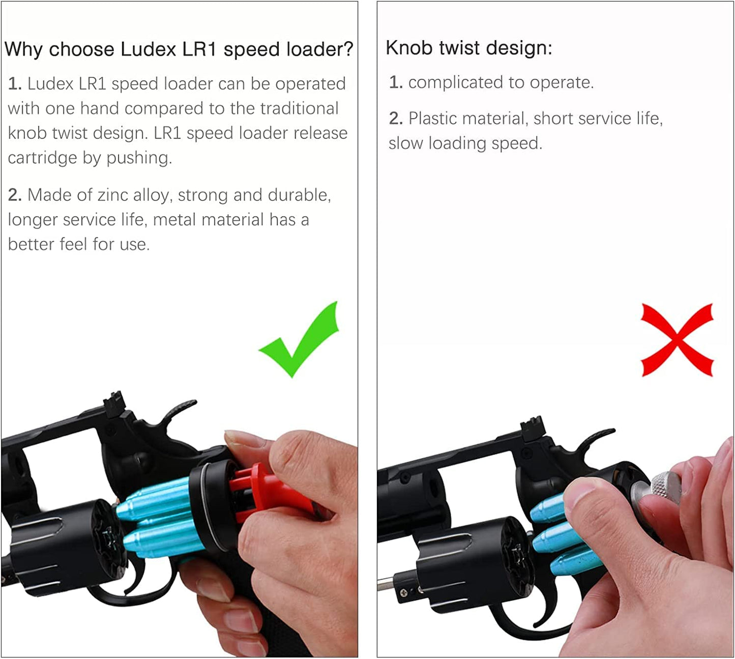 Ludex 5 Shot Revolver Speed Loader for .38 Special/.357 Magnum(1 Pack).Fits S&W 36,37,38,40,42,49,60,340,360/Charter Arms/Taurus 85, 605, 651, 851/Rossi 68/Ruger SP101