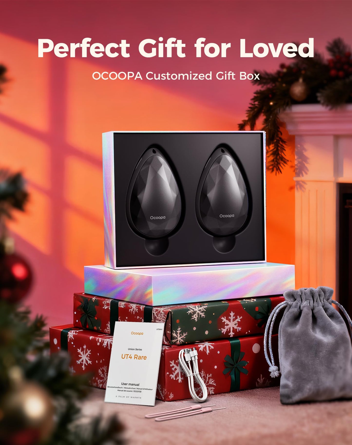 OCOOPA Hand Warmers Rechargeable 2 Pack, Portable, Stylish, Diamond-Shape Magnetic Electric Handwarmer, Reusable Pocket Heater, Raynaud, Hiking, Christmas, 2026 Tech Gifts for Women Camping, UT4 Rare