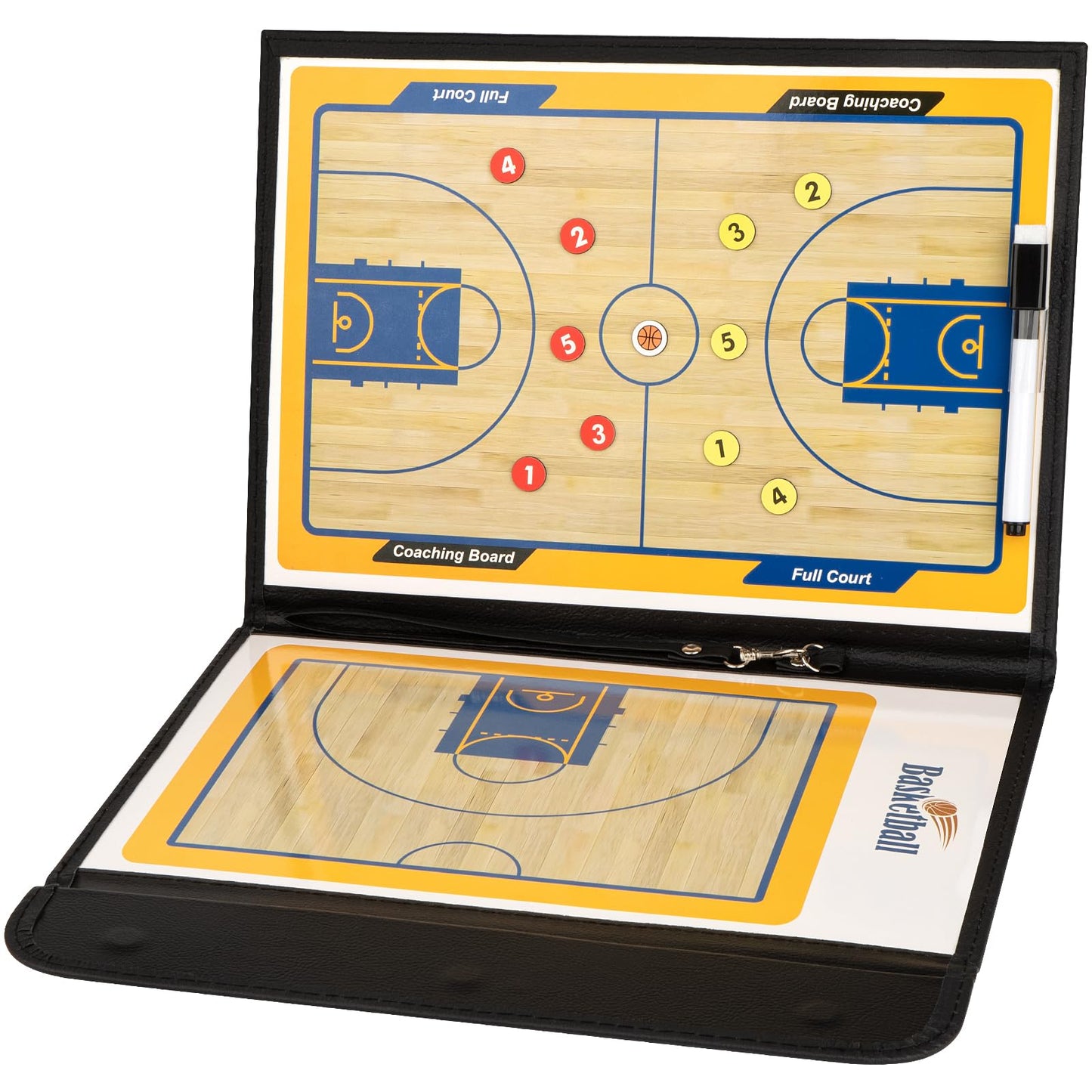Keweis Basketball Coaching Board Coaches Clipboard Tactical Magnetic Board Kit with Dry Erase, Marker Pen and Zipper Bag (Basketball Board) (Basketball Coaching Board) (Basketball Coaching Board)