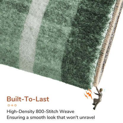 OPPODREAM Border Soft Area Rugs 5x7, Washable Green Rug with Non Slip Backing, 5 x 7 Faux Cashmere Low-Pile 5x7 Carpet
