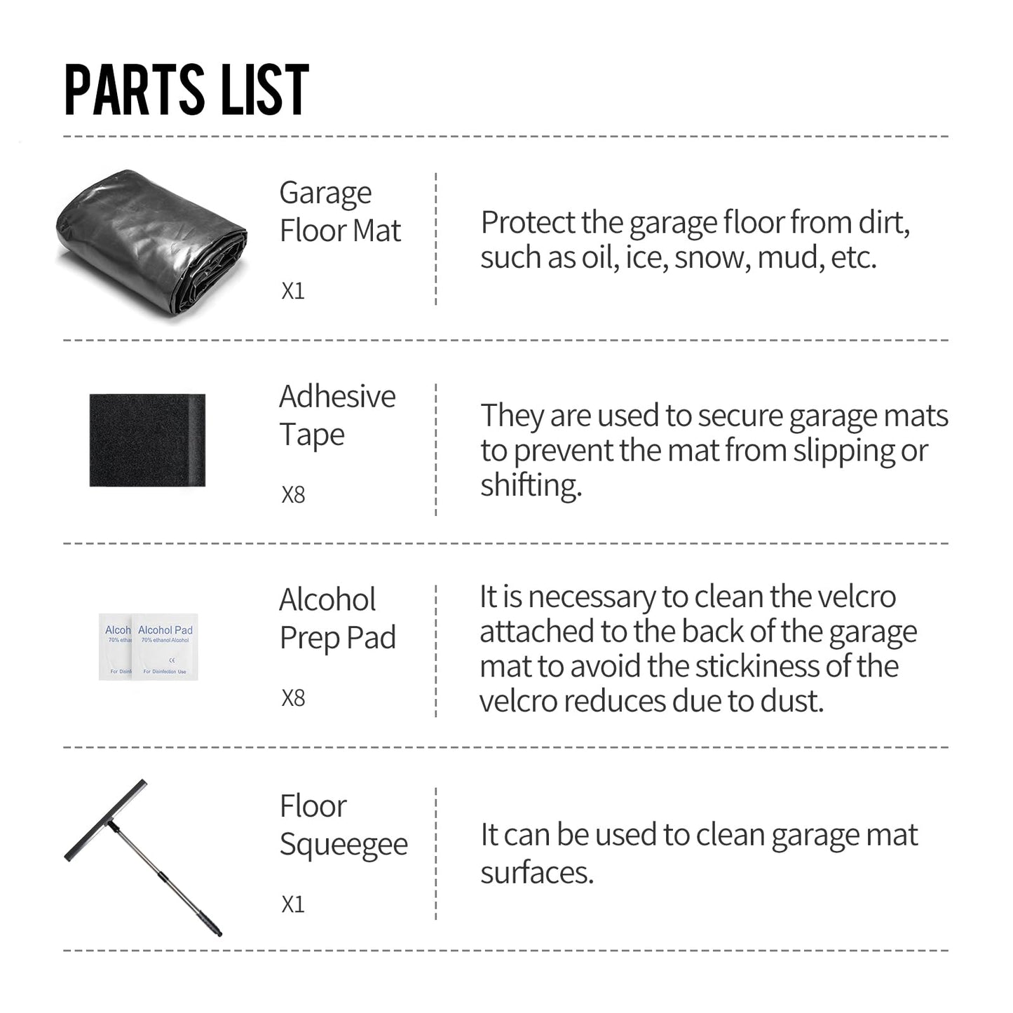 WELKIN Containment Mat,(7'9" x 16'),Non-Slip Garage Floor Mat - Heavy Duty Waterproof Protection from Snow, Rain and Mud for Cars