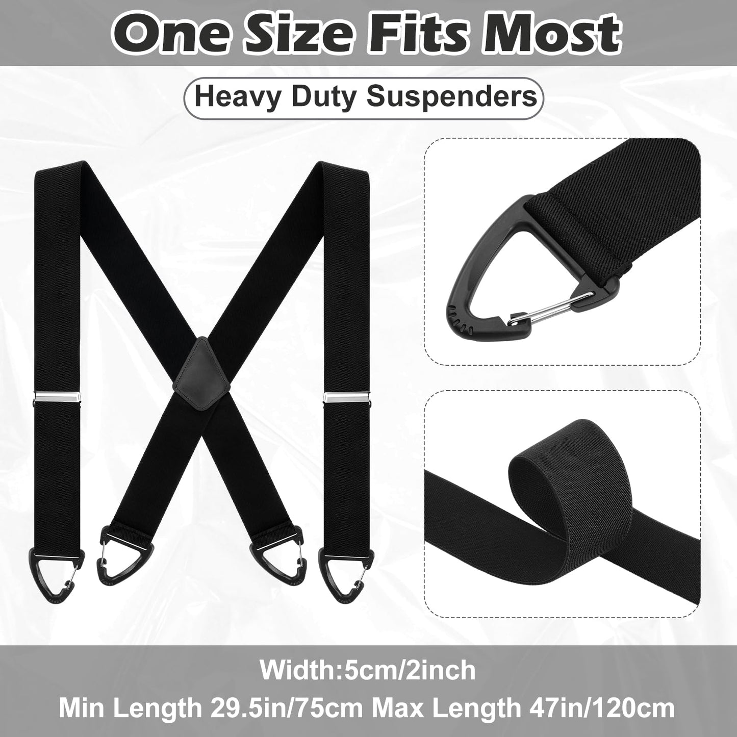 Chicingyou Suspenders for Men 2 Inches Wide X-Back Men's Heavy Duty Adjustable Under Shirt Suspender with Clips for Men Shirt Jeans Pants
