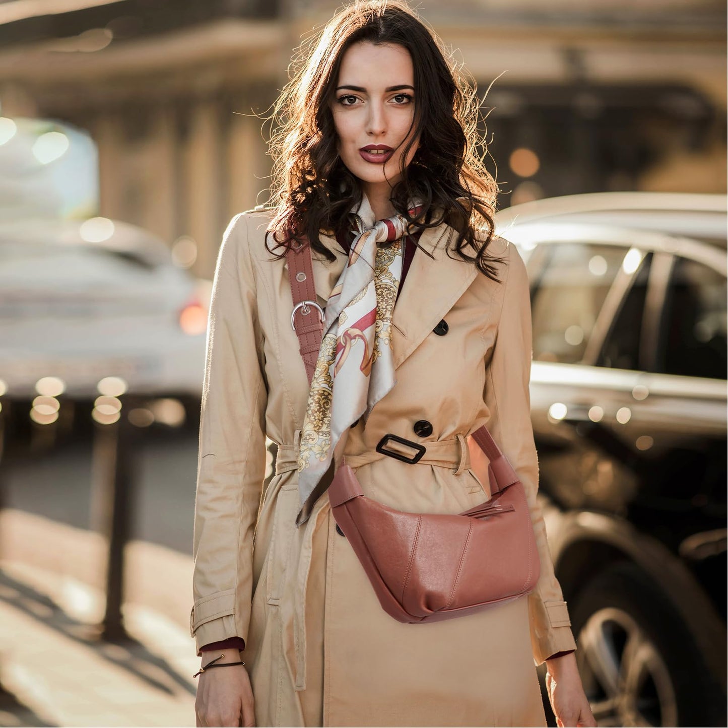 Swgsdh&Hyls Genuine Leather Bags for Women,Hobo Shoulder Bags with Adjustment Strap,Fashion Ladies Crossbody Purse, Casual Satchel (Walnut)