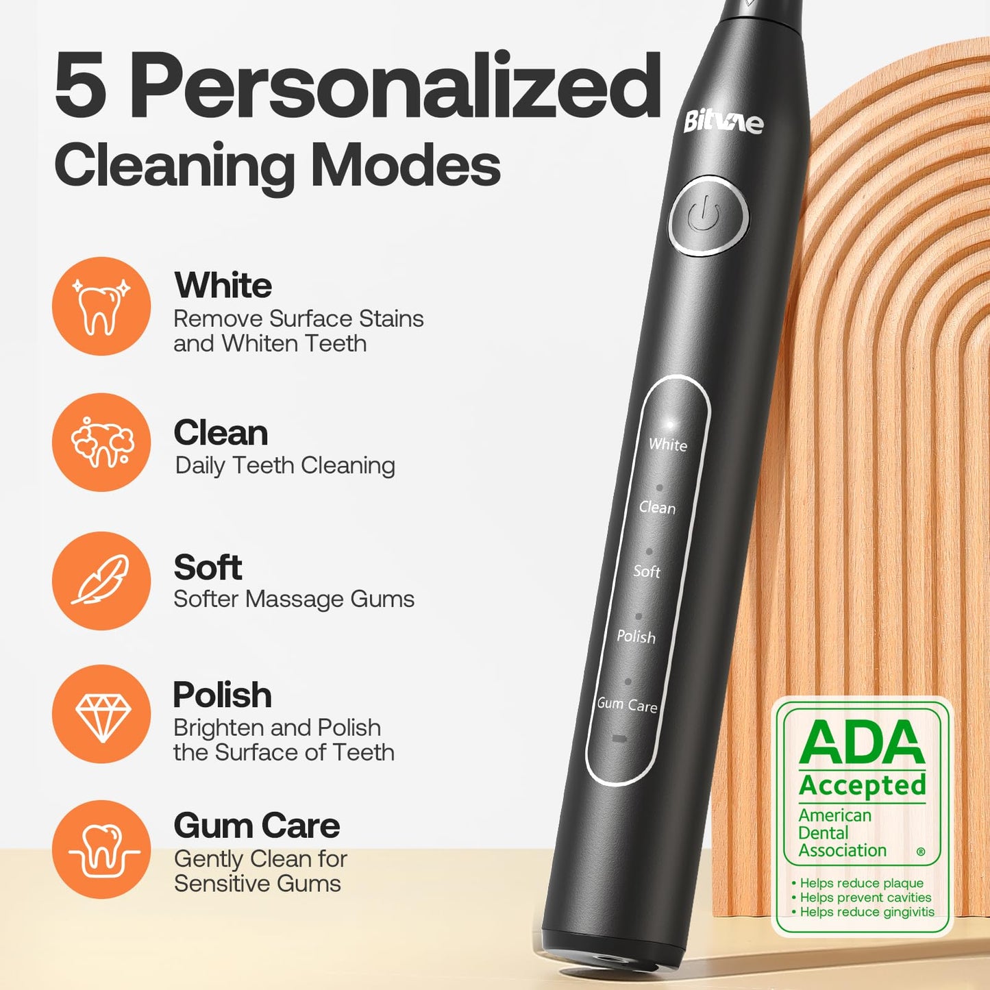 Bitvae Water Dental Flosser Teeth Picks, Cordless Water Flosser for Teeth, Braces, Dental Care and Rechargeable Rotary Electric Toothbrush Combo Set, 4 Tips, 4 Brush Heads, Waterproof, Black, C5+R1