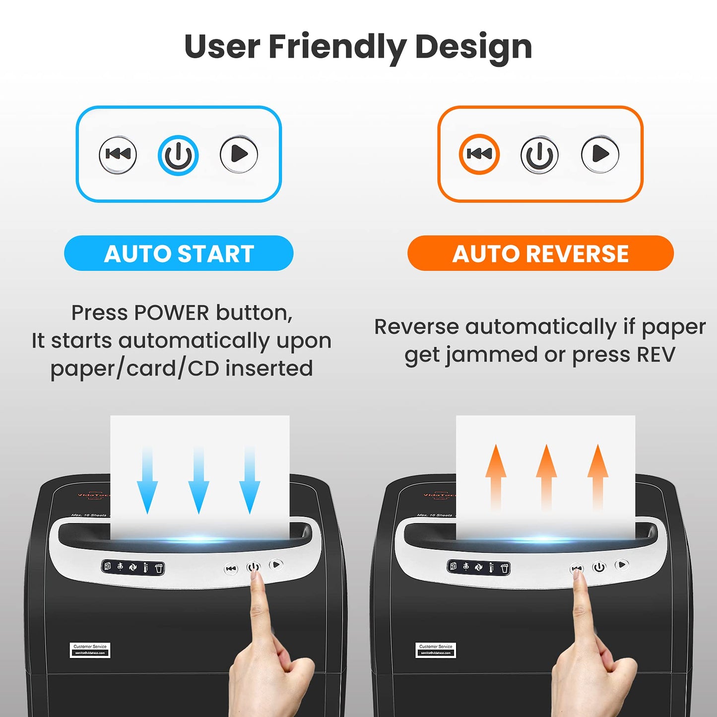 VidaTeco 18-Sheet Paper Shredder for Home Office Heavy Duty with 60 Mins Running Micro Cut, US Patented Cutter, Shred CD/Card with 7.9 Gal Extra Large Bin, AUTO Jam Proof(ETL)