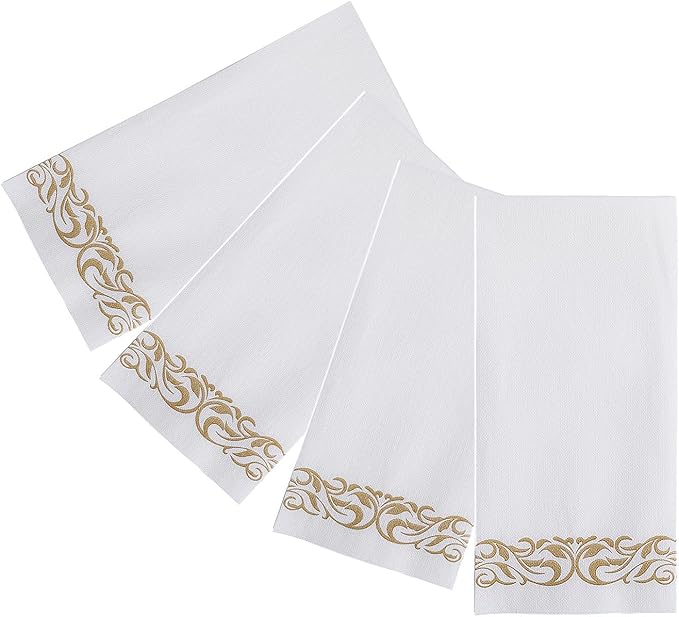 FOCUSLINE 200 Linen Feel Disposable Bathroom Napkins, Soft and Absorbent Paper