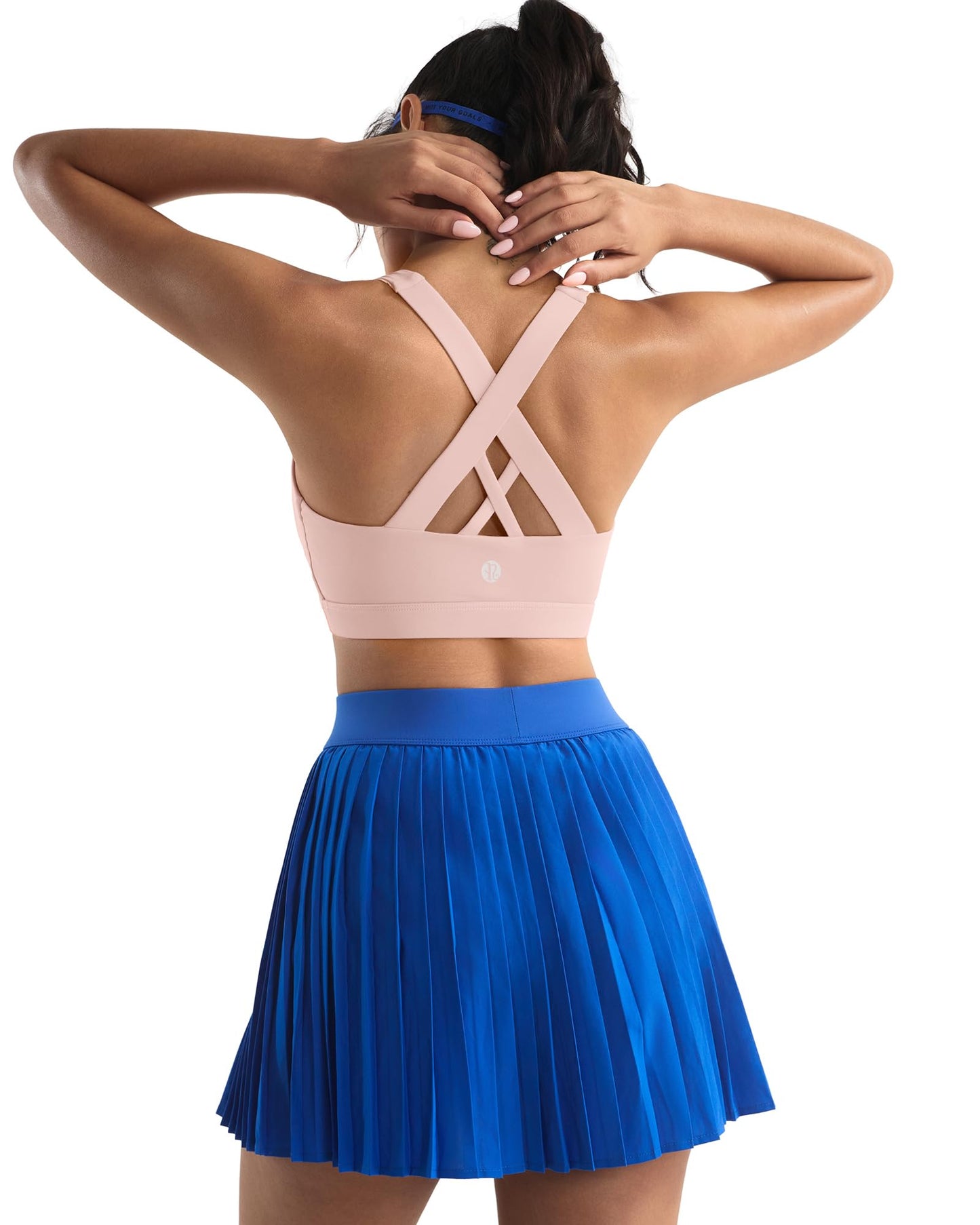 RUNNING GIRL Sports Bra for Women, Criss-Cross Back Padded Strappy Sports Bras Medium Support Yoga Bra with Removable Cups