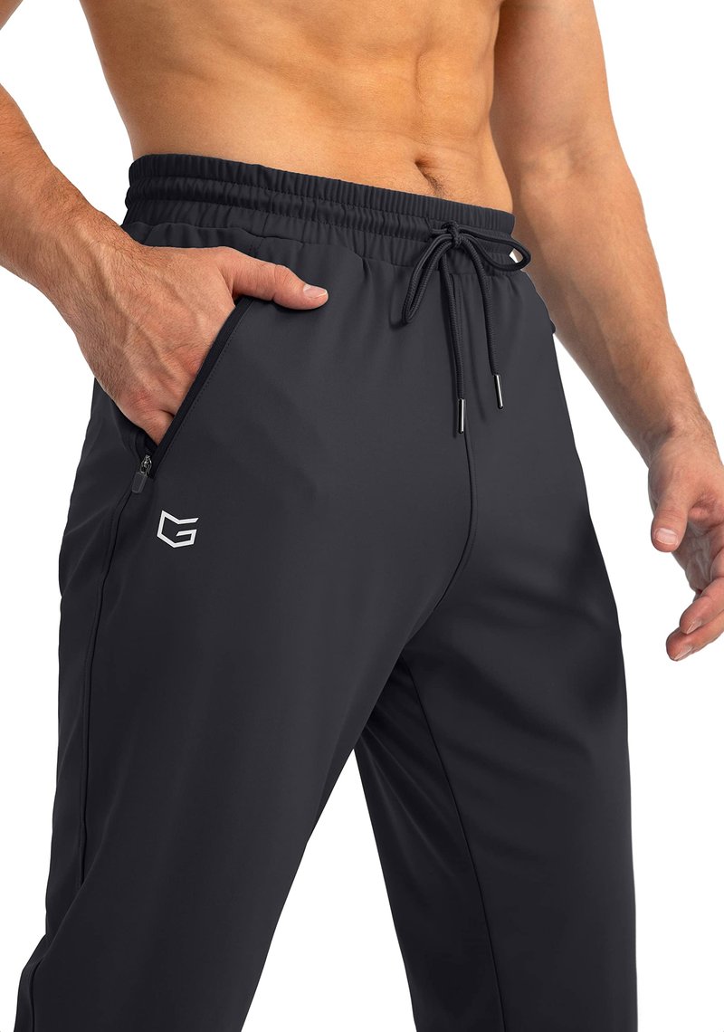 G Gradual Men's Sweatpants with Zipper Pockets Tapered Joggers for Men Athletic Pants for Workout, Jogging, Running (Black, Small)