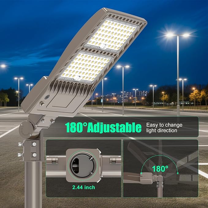 6Pack 480V 400W/320W/240W LED Parking lot Light with Dusk to Dawn Photocell, Slip Fit Mount 56000LM IP65 5000K 277-480VAC Input, 400 Watt LED Flood Light, Outdoor Parking Lights Commercial Pole Street