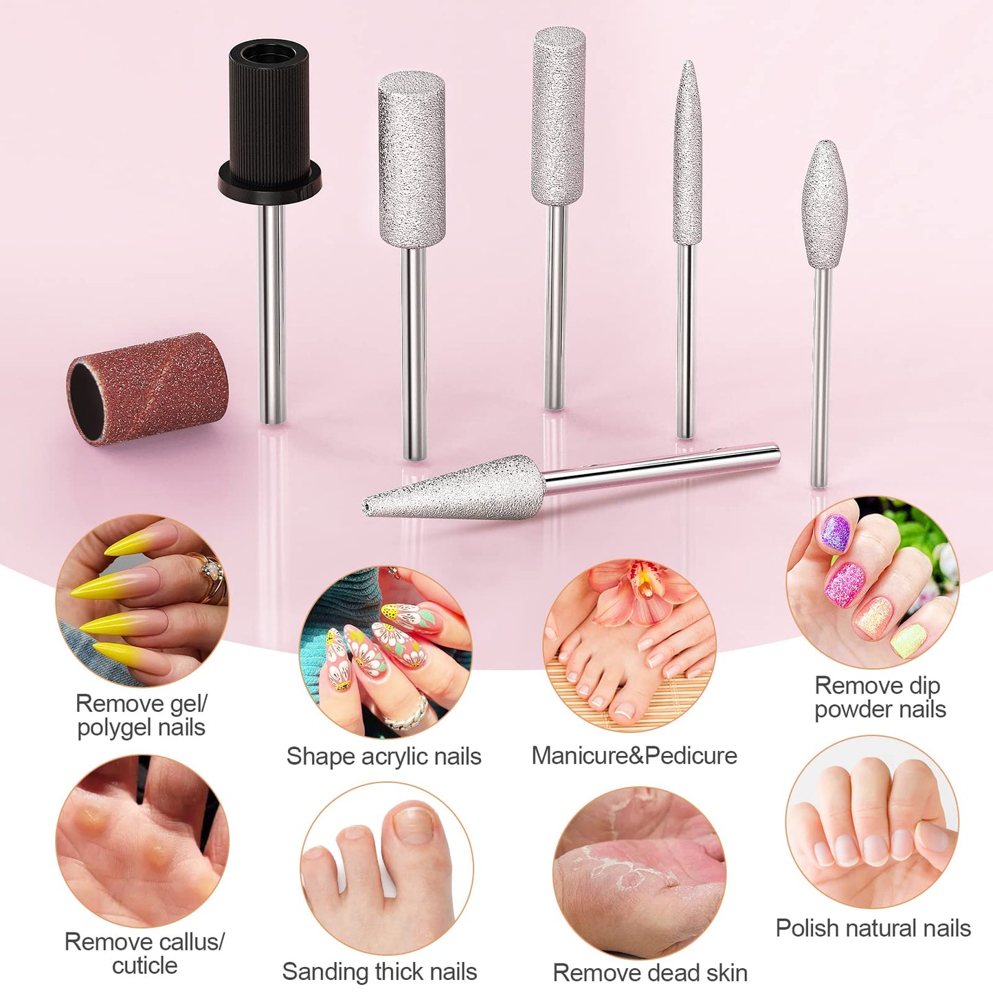 20000RPM Electric Nail Drill Compact Portable Efile Professional Manicure Pedicure Nail File Drill Kit for Acrylic, Gel Nails and Home Salon Use