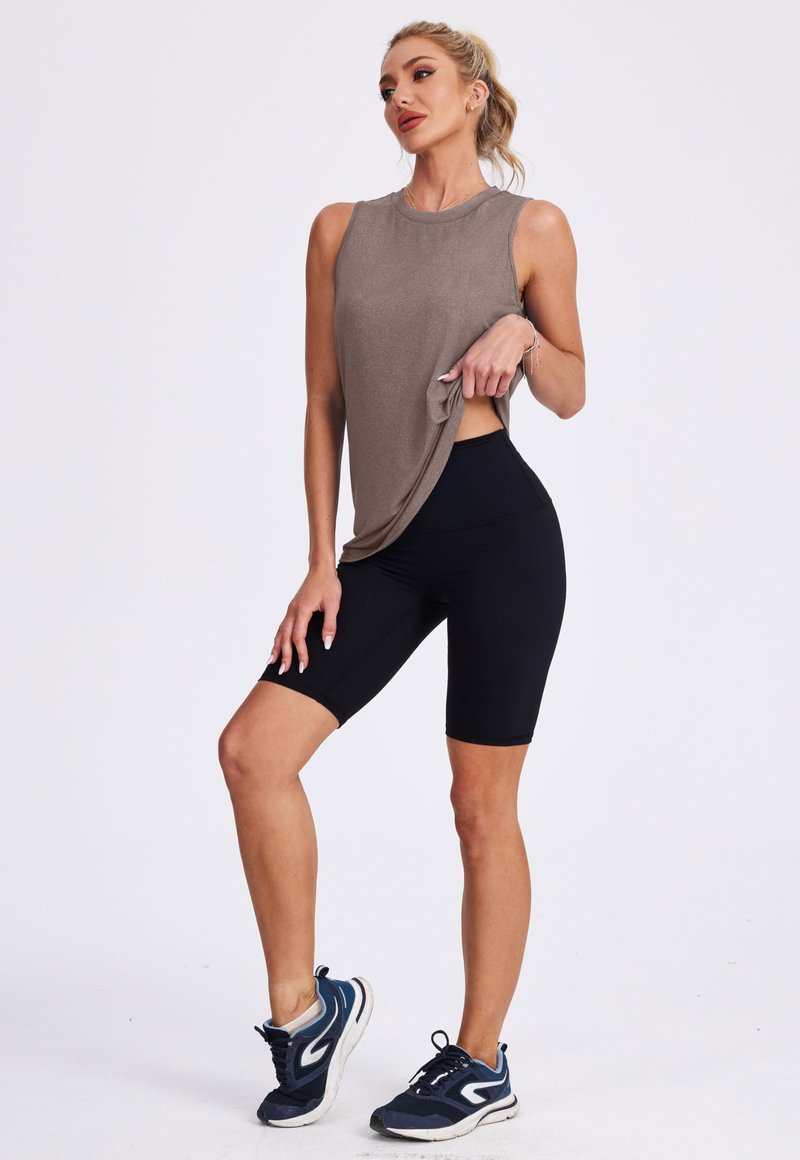 XIEERDUO Workout Tank Tops for Women Sleeveless Running Shirts Activewear Gym Yoga Tops Camel Brown XL