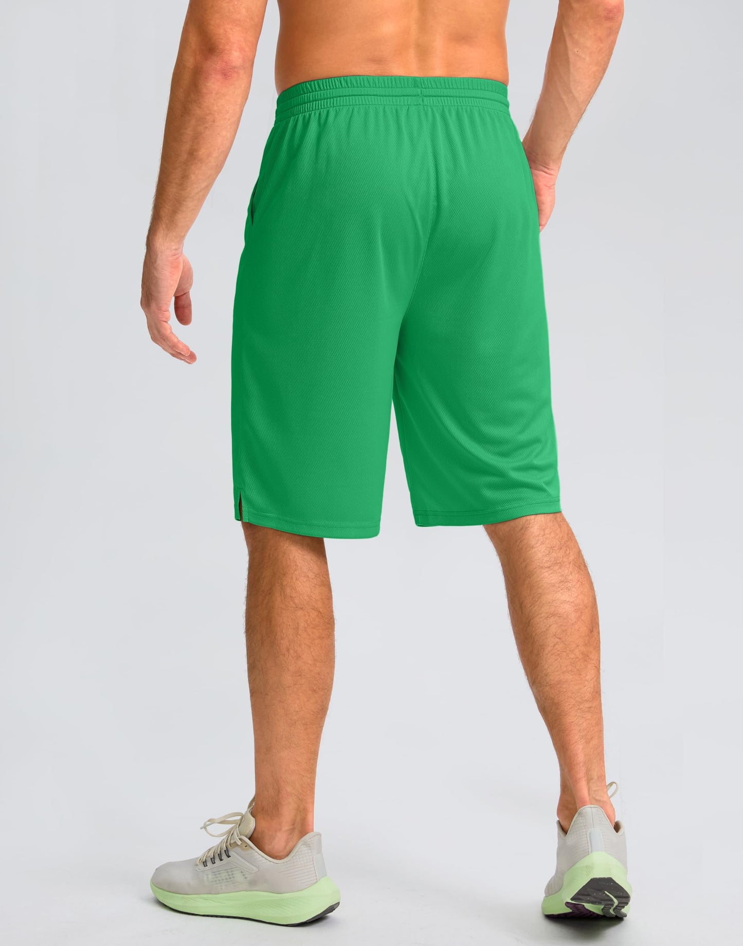 G Gradual Men's Athletic Shorts with Pockets 9" / 11" Long Basketball Shorts Lightweight Quick Dry Gym Workout Shorts for Men(Green,XXXL)