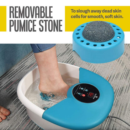 Medical king Foot Spa with Heat and Massage and Jets Includes A Remote Control A Pumice Stone Collapsible Massager with Bubbles and Vibration