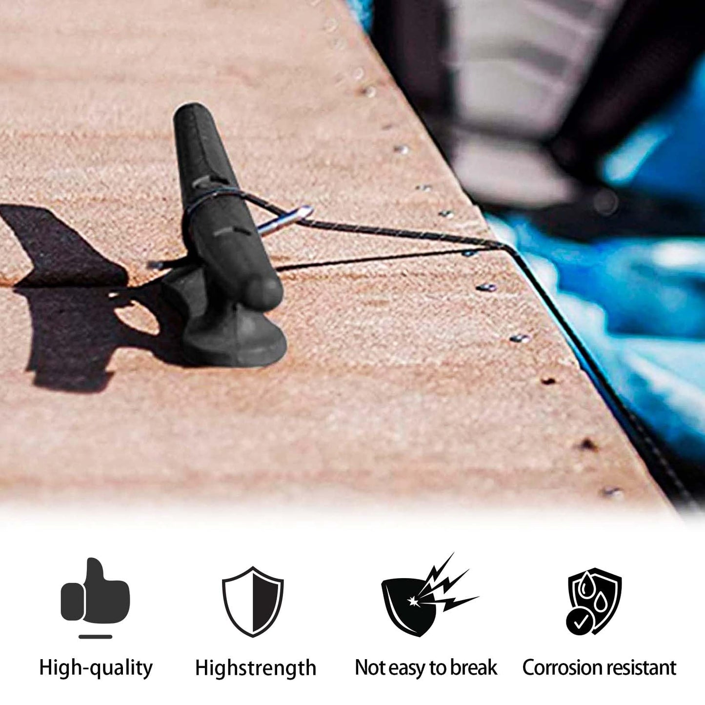 Nylon Boat Cleats Dock Cleats Black 3 Inch 4 Inch 6 Inch Boat Ties,Kayak Rope Tie Cleat,Rope Cleat,Kayak Cleat for Boat Docks,Kayaks,Marine,Nautical Decor