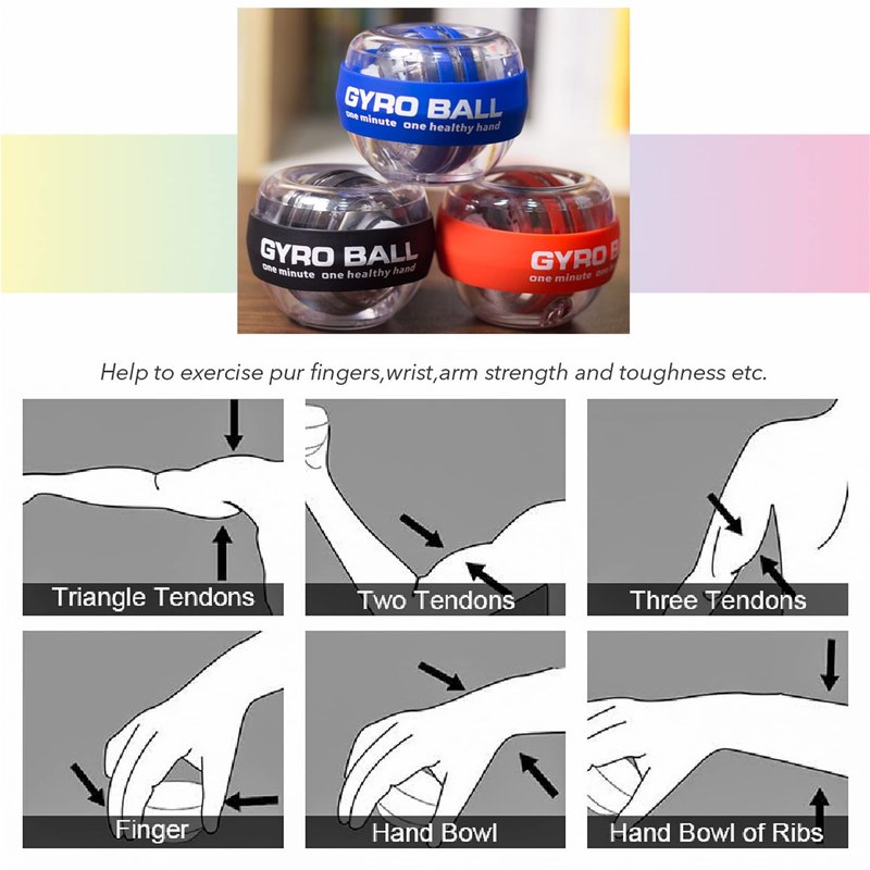 Wrist Strengthener Ball Forearm Exerciser Auto-Start Wrist Gyro Ball, Lotorr Ball Used to Strengthen Arms, Fingers, Wrist Bones and Muscles