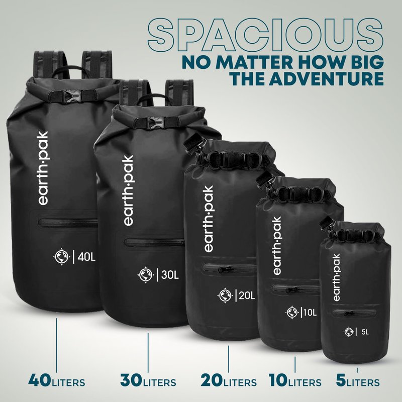 Earth Pak Waterproof Dry Bag with Zippered Pocket - Waterproof Dry Bag Backpack Keeps Gear Dry Kayak - Waterproof Phone Case