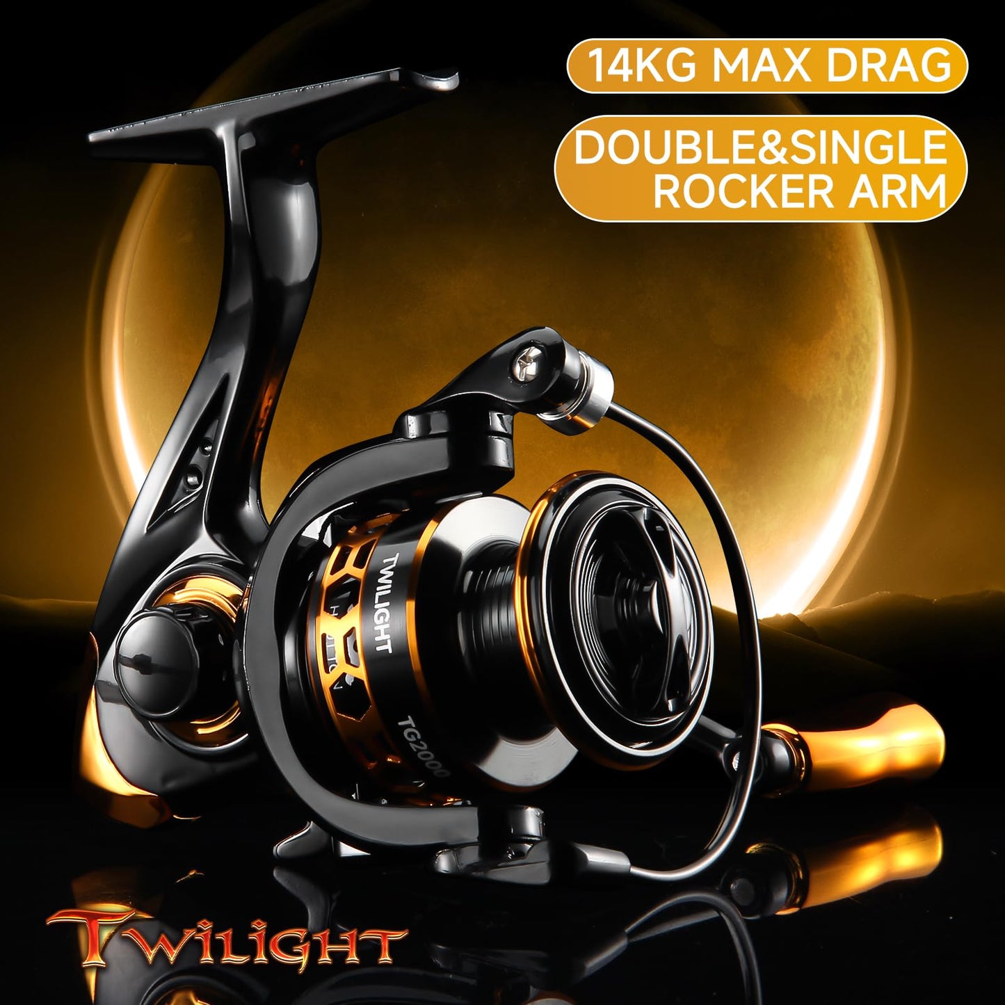 HAUT TON Dolphin Advance Edition Spinning Reel,5.2:1Gear Ratio,22LBS,5+1BB,Backlash Free Bearing,Sealed Drag System,Saltwater,Freshwater Fishing Reels (TGG, 1000)