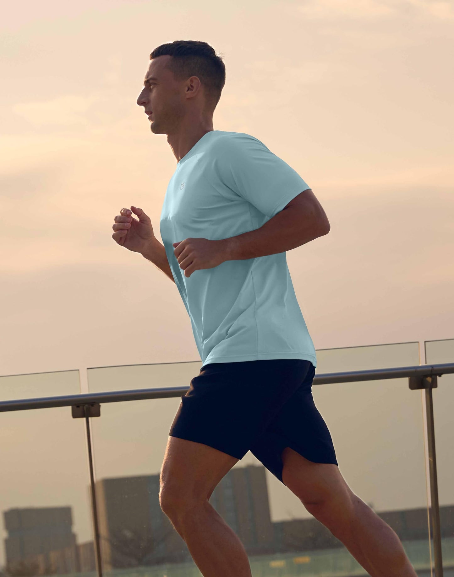 G Gradual Men's Athletic Workout T-Shirts Moisture Wicking Cooling Running Shirts Short Sleeve Performance Tee for Gym Tennis(Light Blue,3XL)