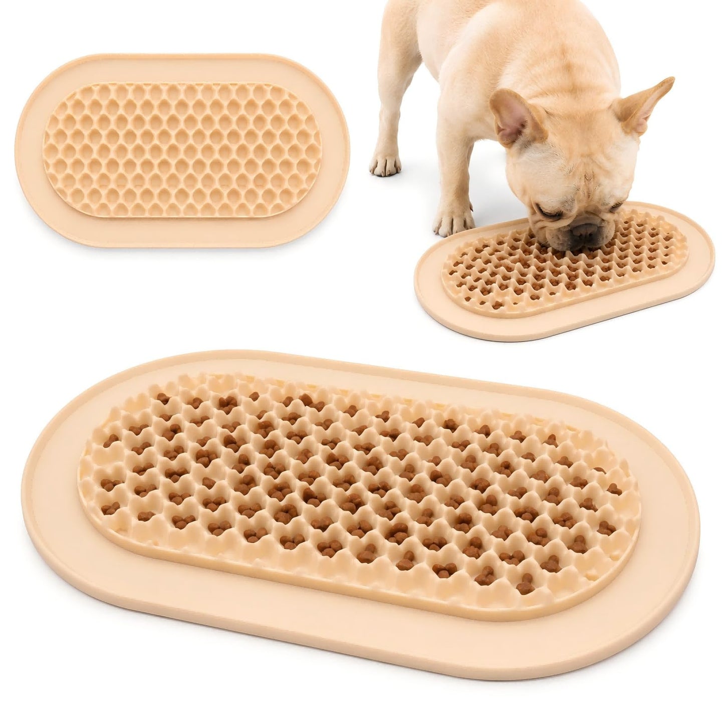 Pet Slow Food Mat for Dogs Cats, Non-Slip Anti-Spill, Choking Prevention, Easy Clean Washable Reusable