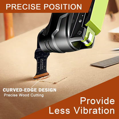 Trivd Frol 100Pcs Curved-Edge Oscillating Tool Blades Professional Universal Oscillating Saw Blades Wood Multitool Blades Compatible with Dewalt, Milwaukee, Ryobi, Rockwell, Bosch