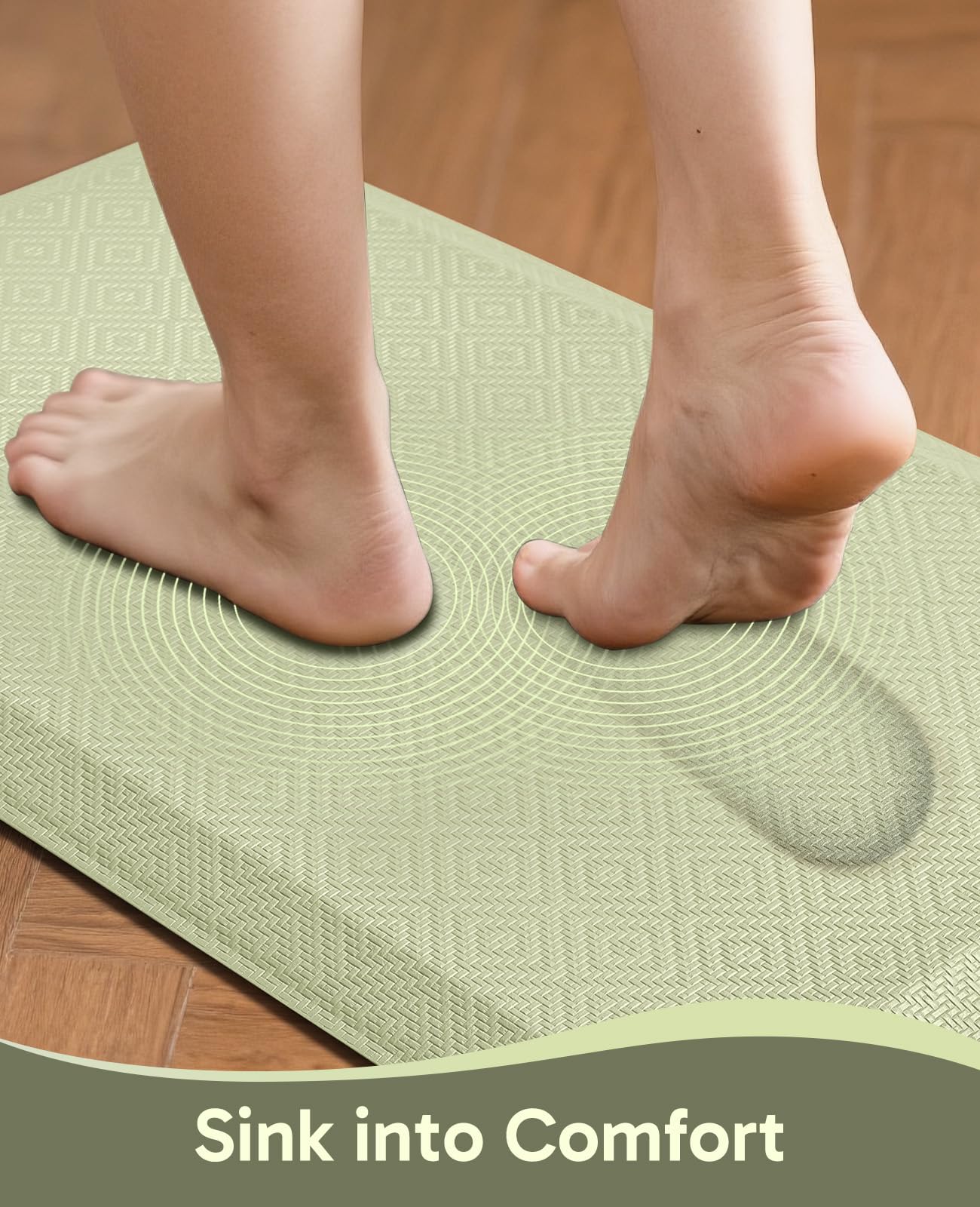 Ophanie Kitchen Mats for Floor, 3/4 Inch, 20x32 Anti Fatigue Cushioned Mat with 99+ Pairs of Anti-Slip Bottom Ridges,Kitchen Rugs,Waterproof,Comfort Ergonomic Standing Mat for Office,Home,Sink