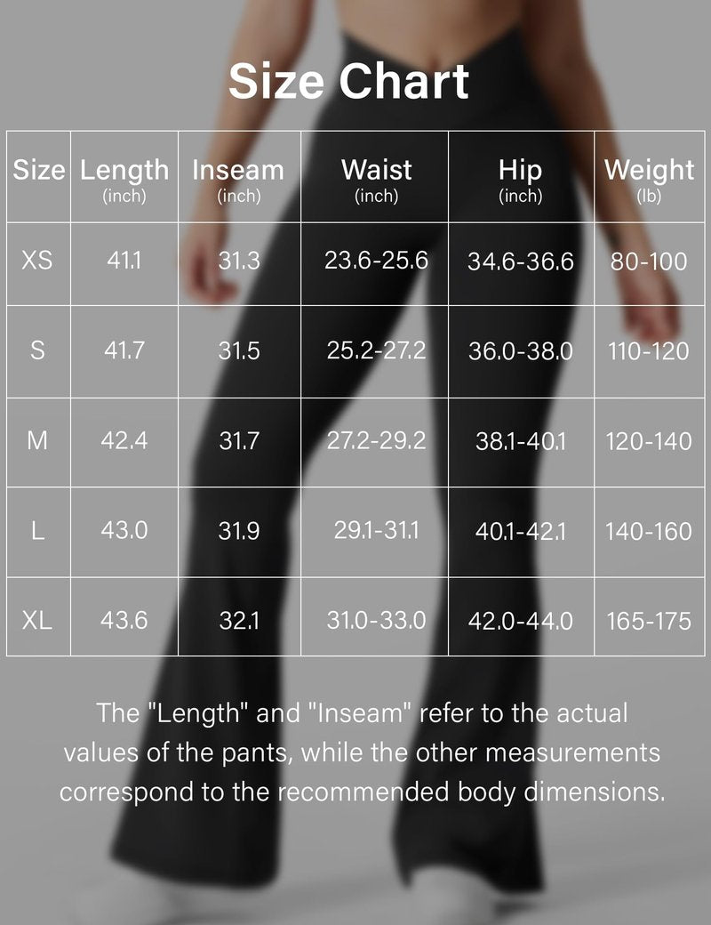 YEOREO Kalie Flare Scrunch Leggings for Women V Cross Waist Bell Bottom Yoga Pants Tummy Control Bootcut Workout Leggings Black L
