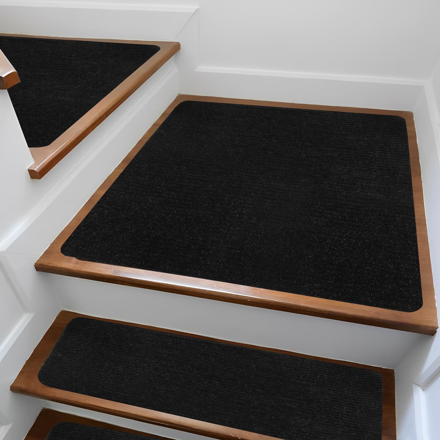 ZUQIAN 2 Pack Carpet Stair Treads Mat 31 Inch x 31 Inch Square Stair Landing Rug, Indoor Non-Slip Landing Mat for Wooden Steps, Carpet Stair Tread with Rubber Back for Family
