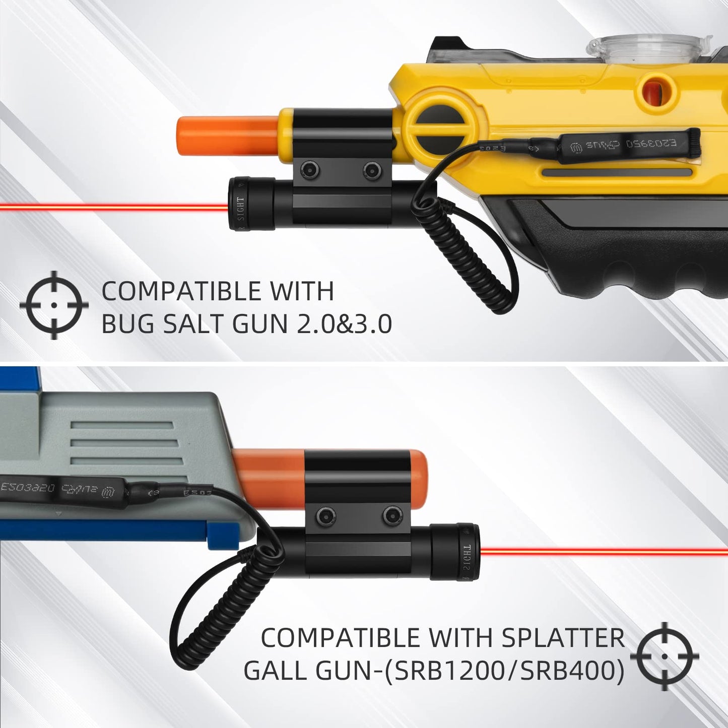 Ynleuxgs Red Laser Sight for SplatiBall SRB1200 and SRB400 with 2 Set of the Batteries,Splt Gun Laser Sight Compatible with Airsoft BB Pump