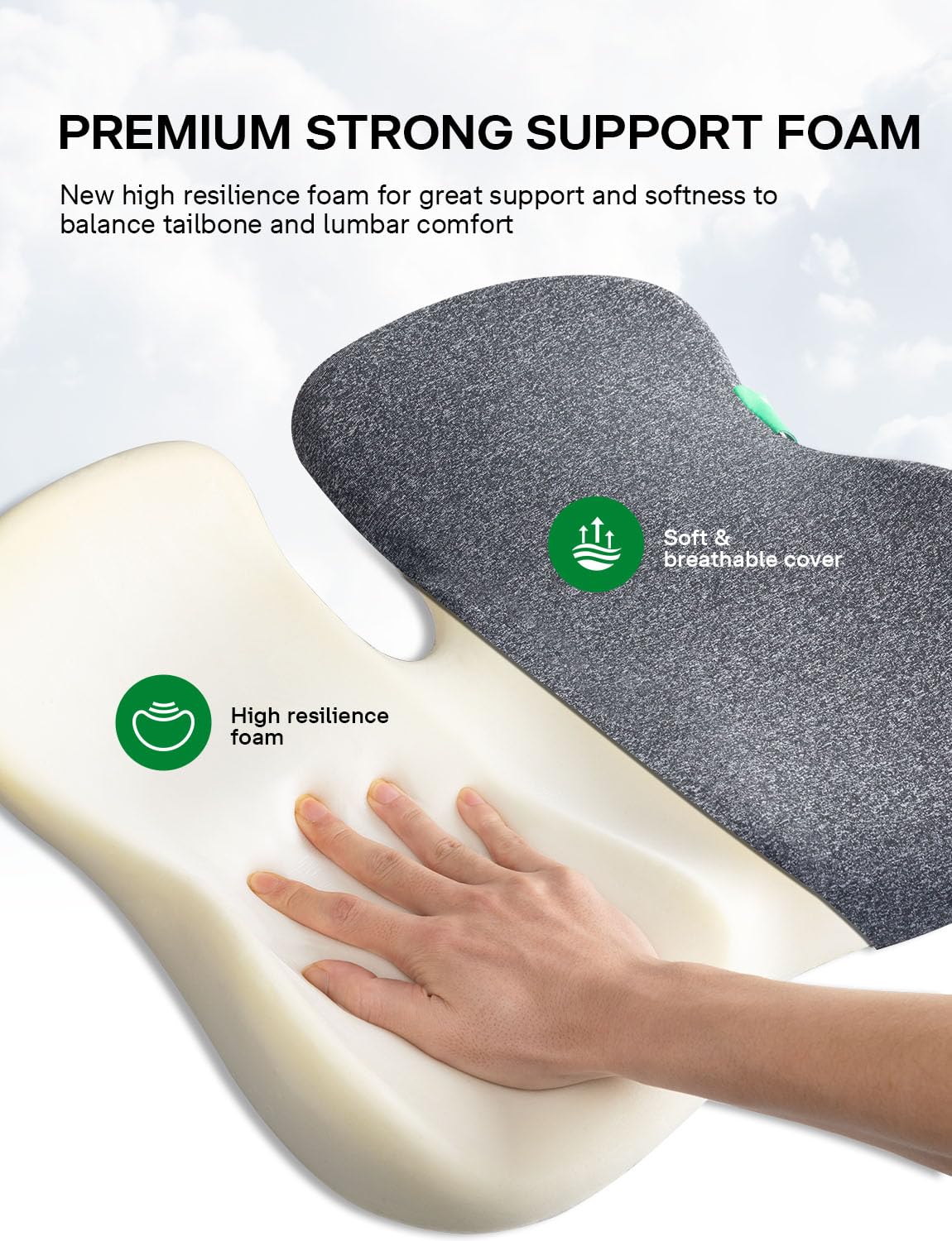 medisana Seat Cushion, SC 100 Seat Cushions for Office Chairs, Car Seat, Wheelchair - Sciatica & Tailbone & Coccyx Pain Relief Pillow for Driver Sedentary, Gift for Women Men(Size:18*14.6*3.54in-Grey)
